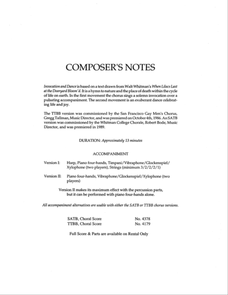 Invocation and Dance 4-Part scores gallery preview page 9