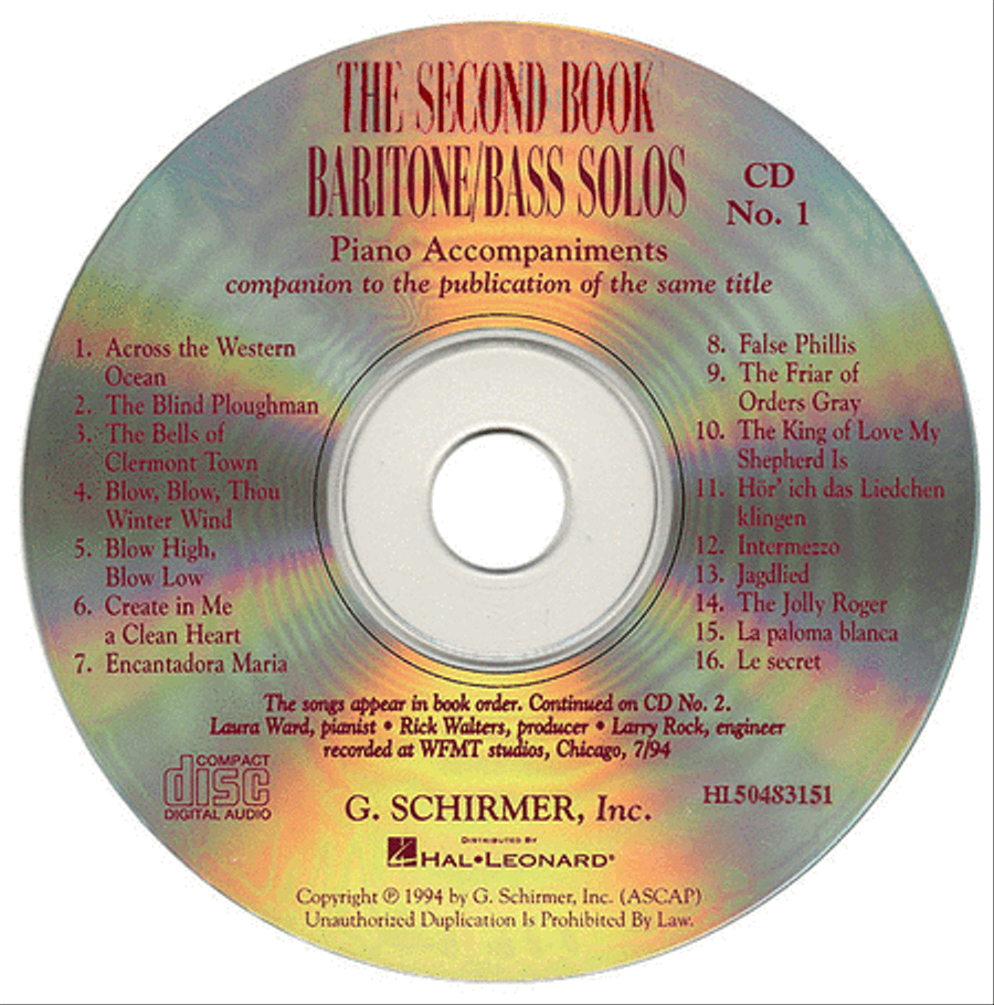 The Second Book of Baritone/Bass Solos Bass Voice scores gallery preview page 1