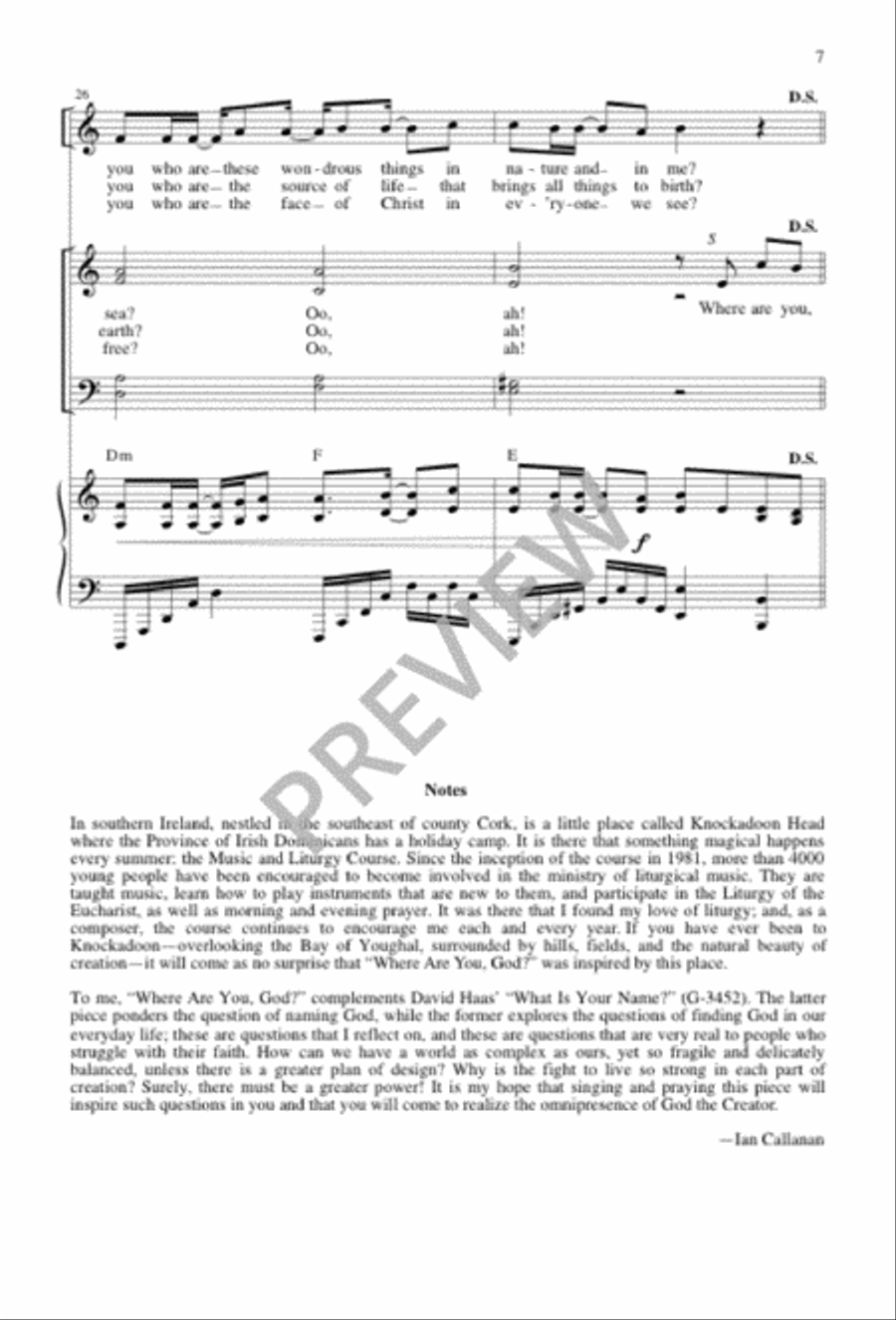 Where Are You God? 4-Part scores gallery preview page 7