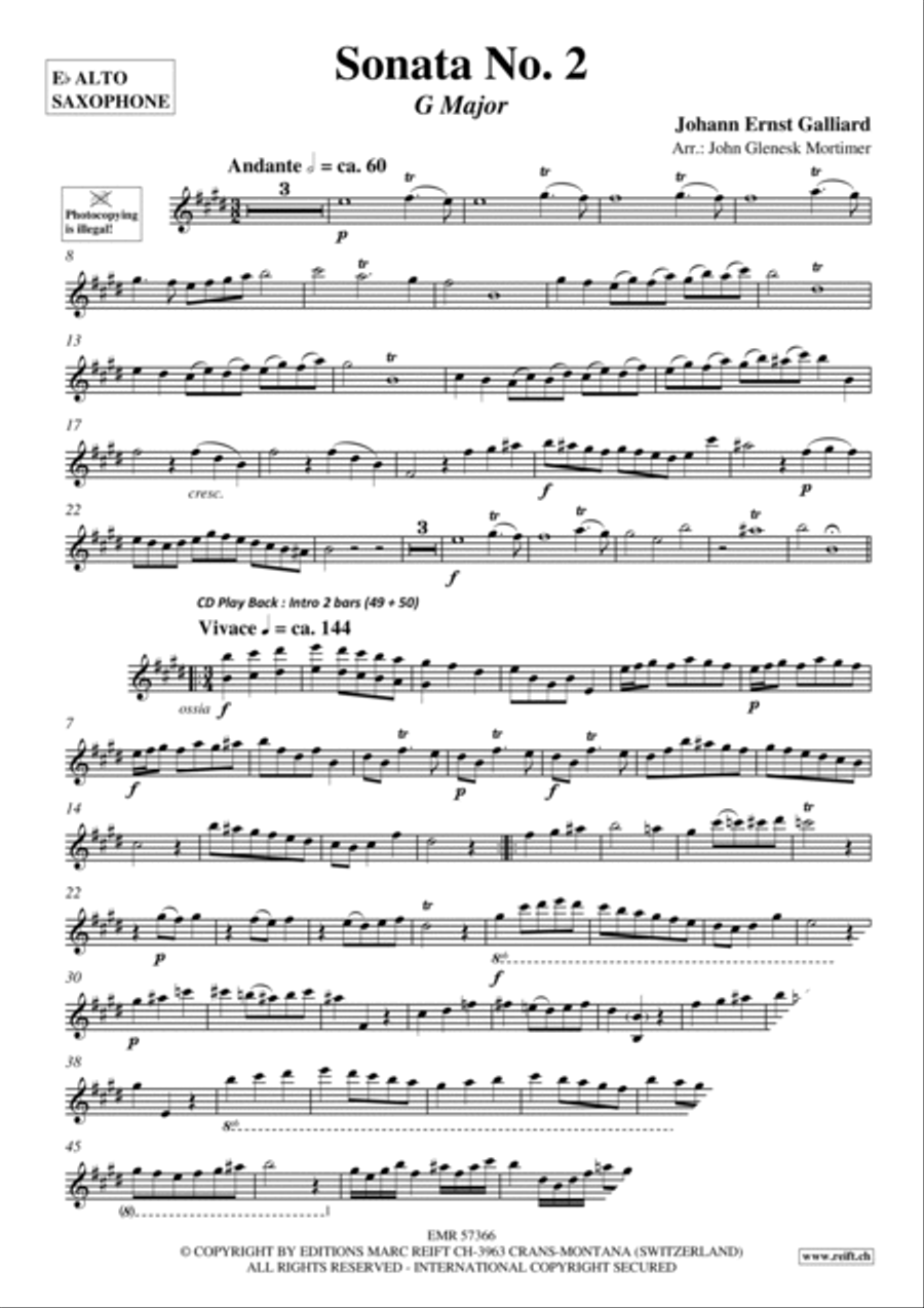 Sonata No. 2 Alto Saxophone scores gallery preview page 3