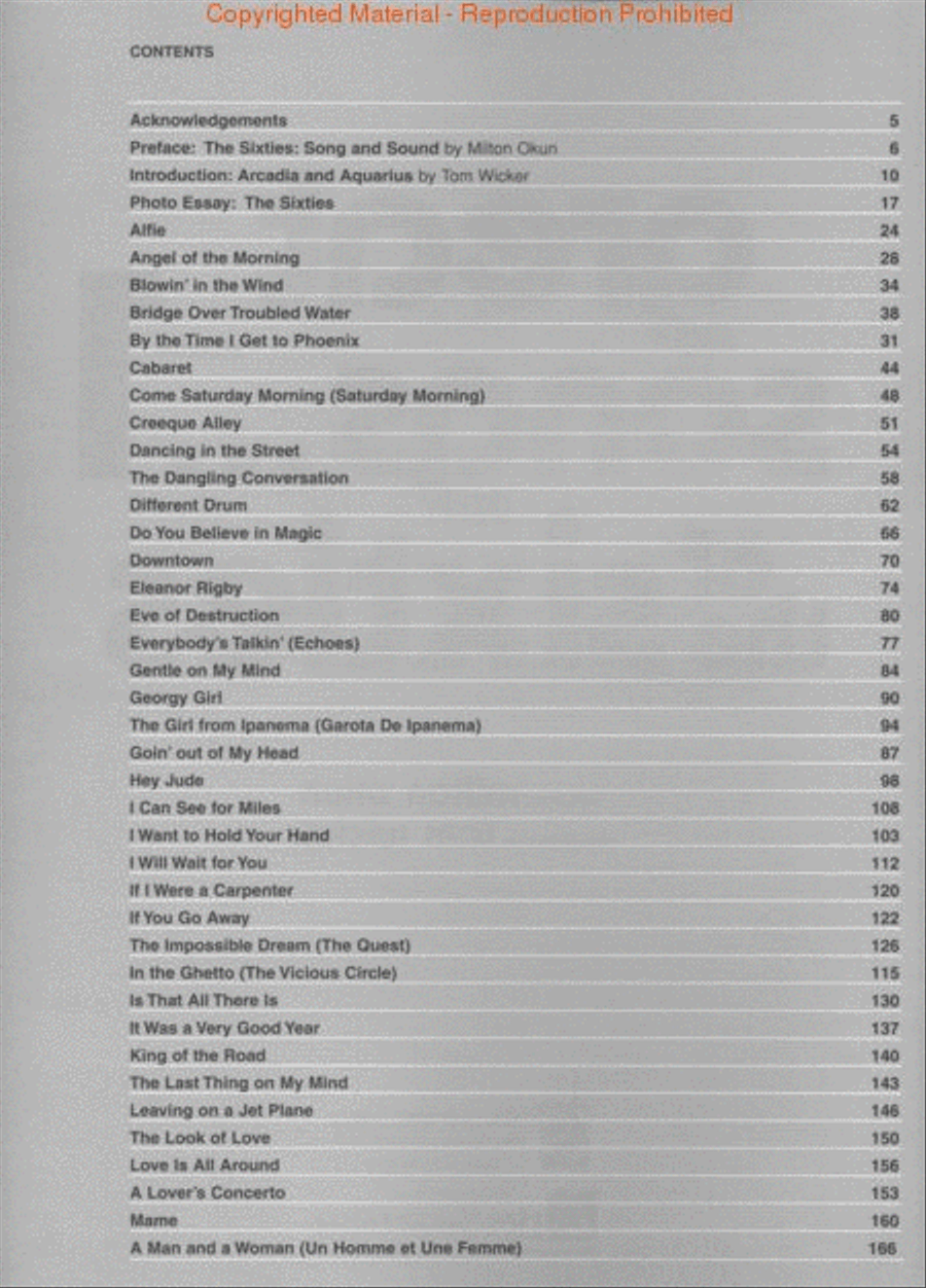 Great Songs of the Sixties, Vol. 1 – Revised Edition Piano, Vocal, Guitar scores gallery preview page 2