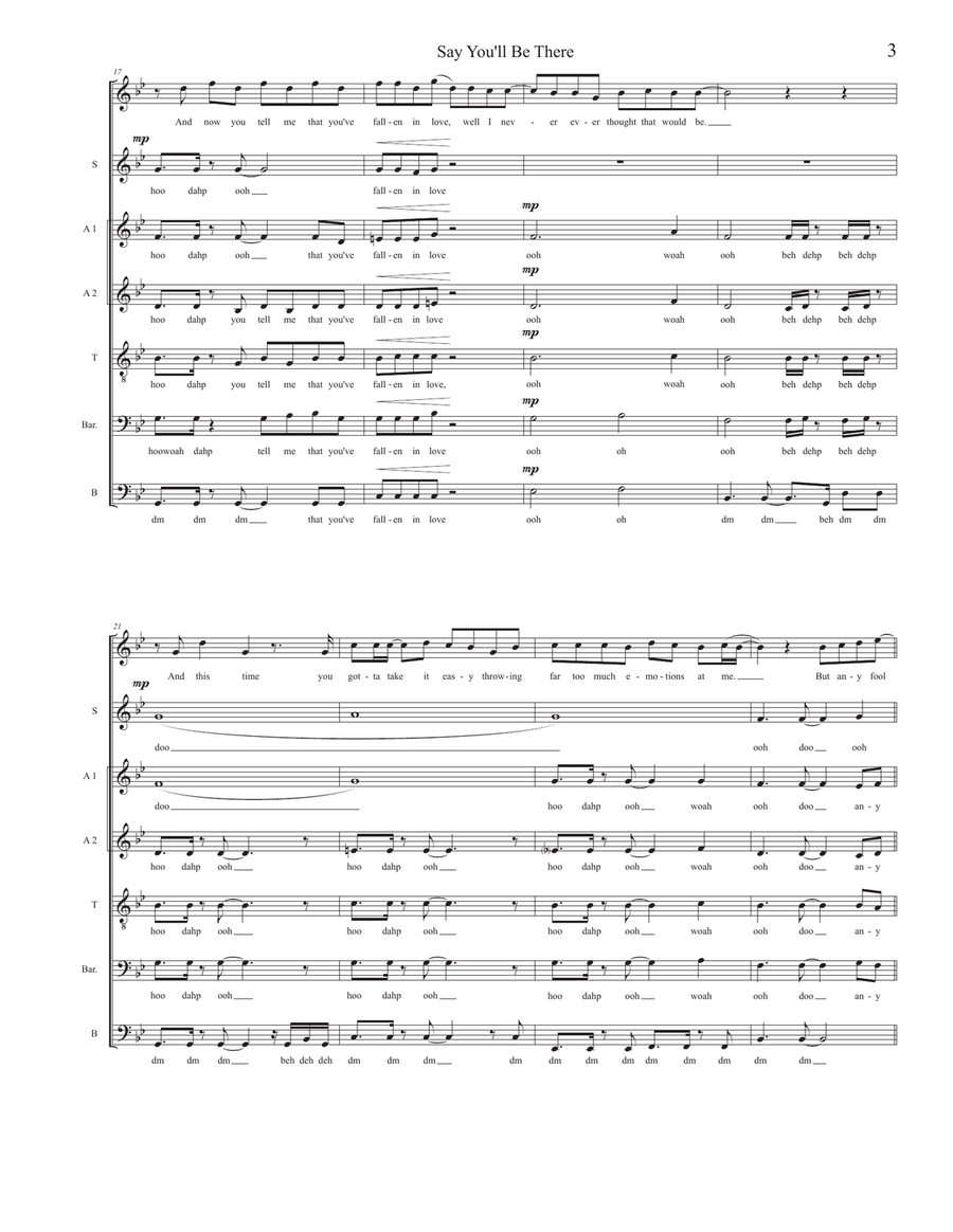 Say You'll Be There 4-Part scores gallery preview page 3