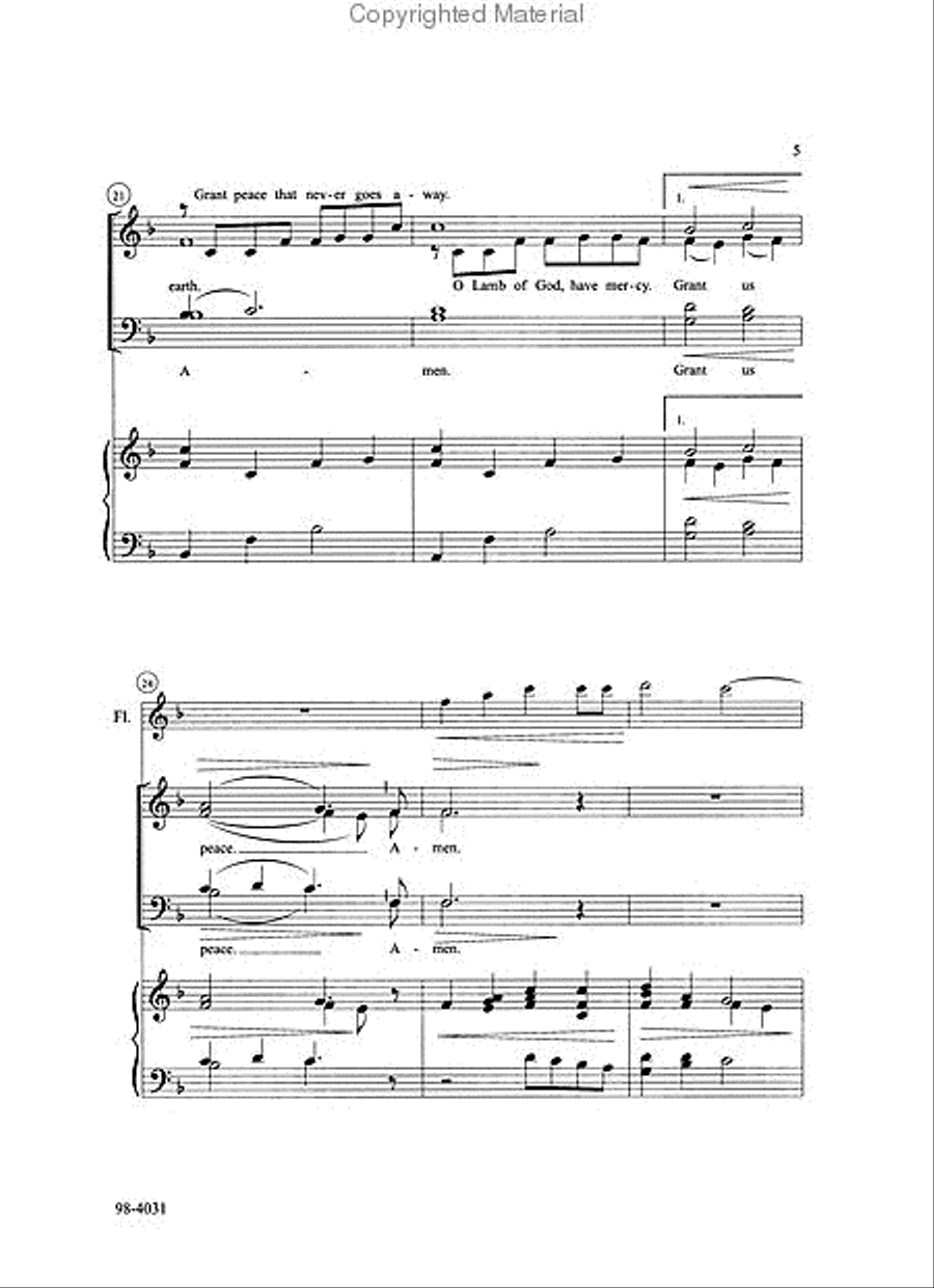Agnus Dei (Klemp) 4-Part scores gallery preview page 3