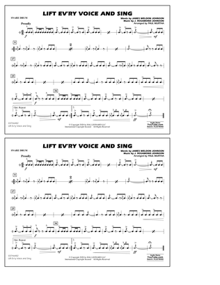 Lift Ev'ry Voice and Sing (arr. Paul Murtha) - Snare Drum