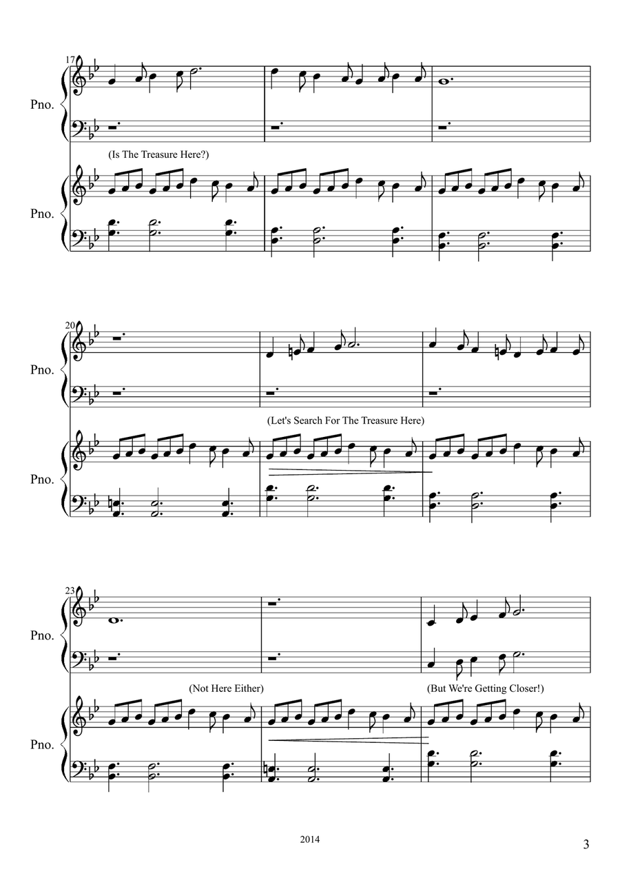 Pirate Treasure Easy Piano scores gallery preview page 3