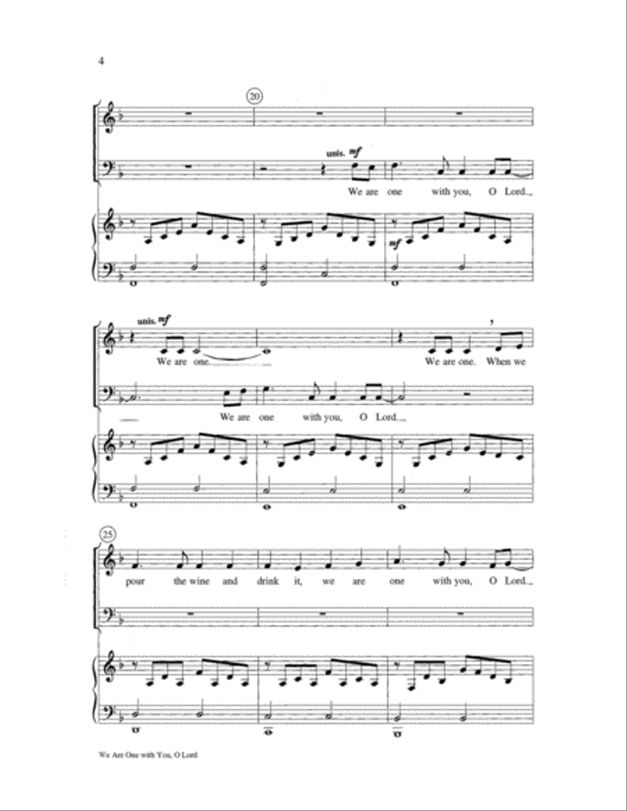 We Are One with You, O Lord 4-Part scores gallery preview page 4