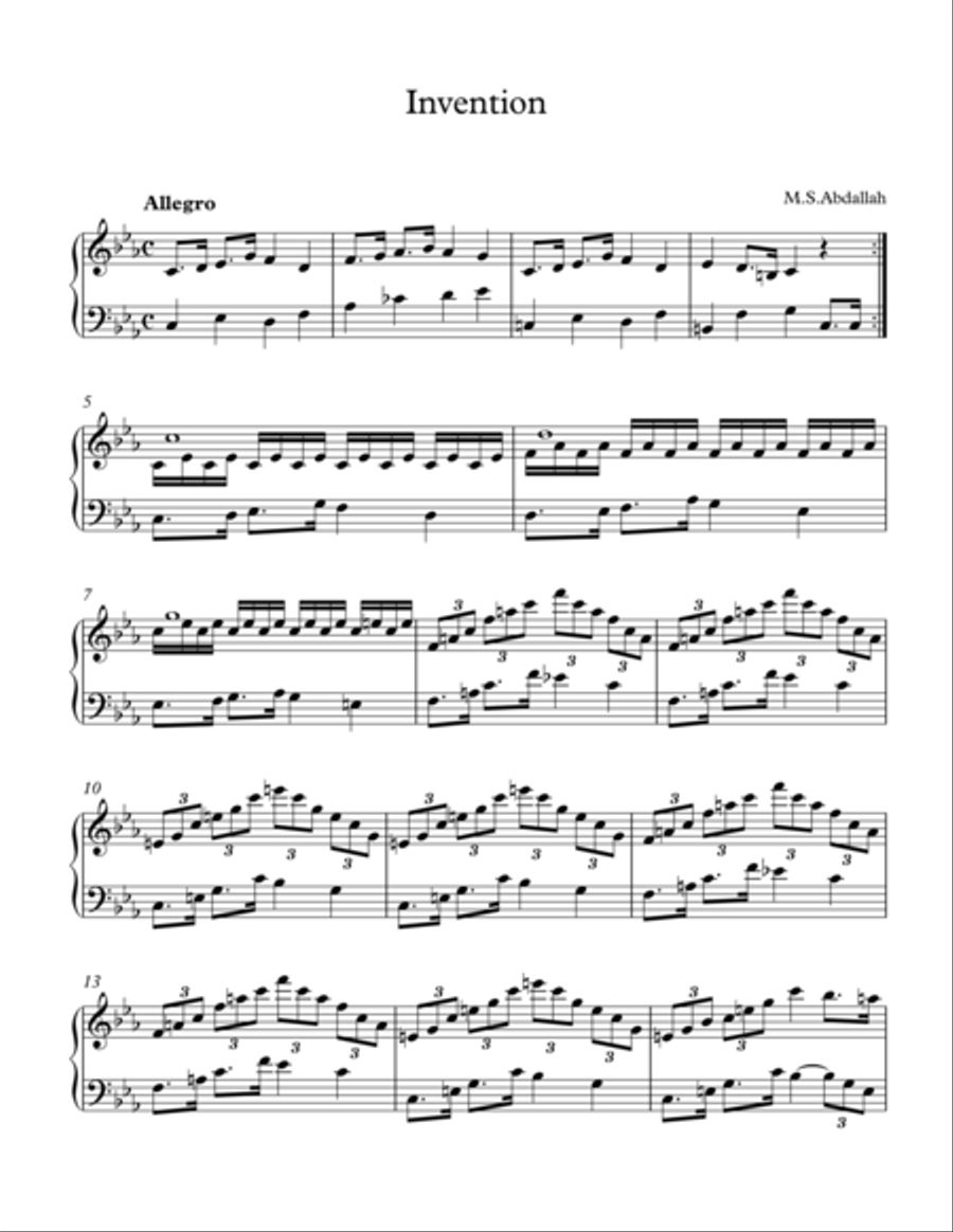 Invention Invention Piano Solo scores gallery preview page 1
