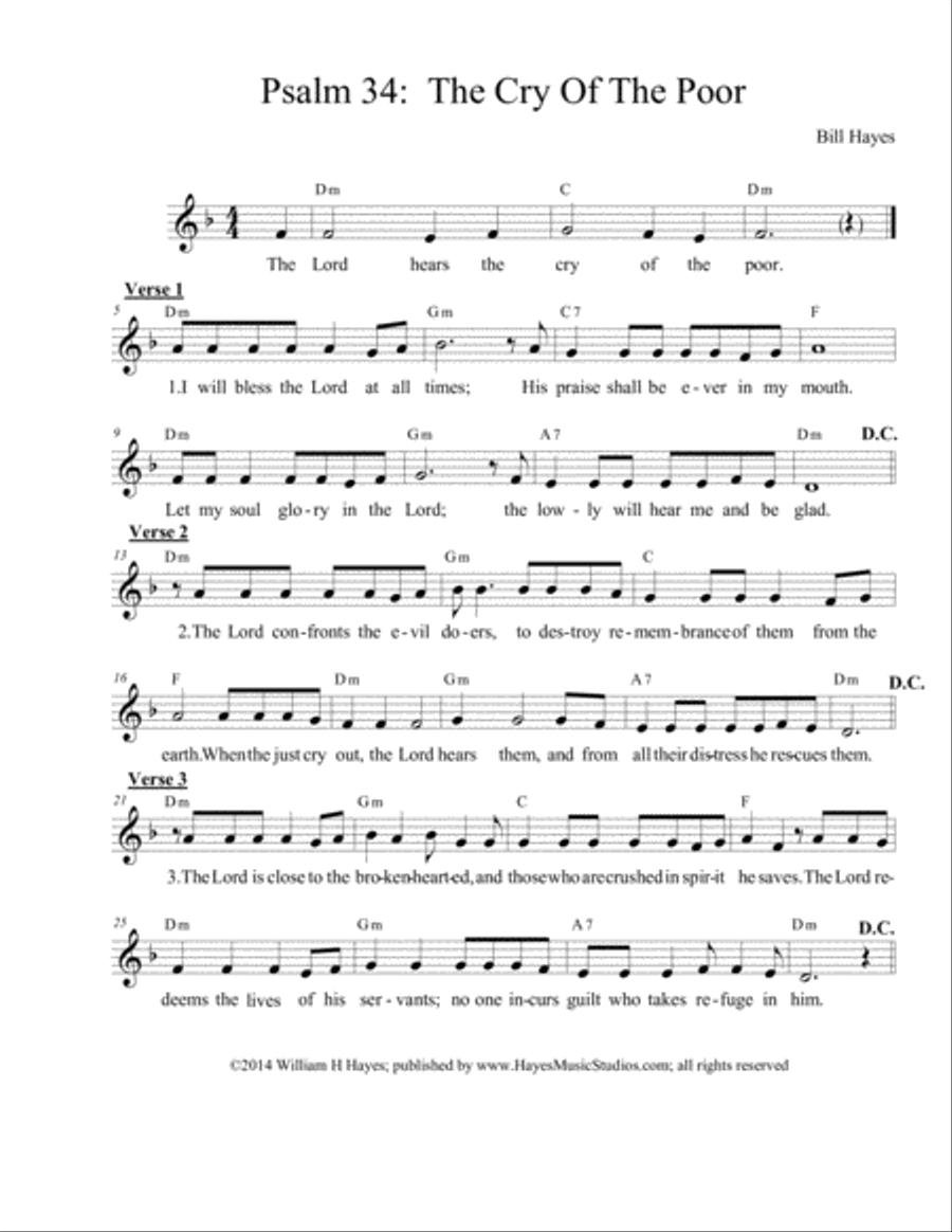 Psalm 34: The Cry Of The Poor Praise scores gallery preview page 1