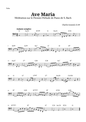 Ave Maria by Gounod for Tuba with Chords