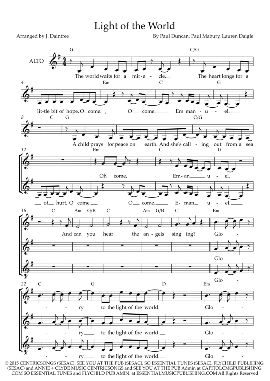Light Of The World 3-Part scores gallery preview page 1