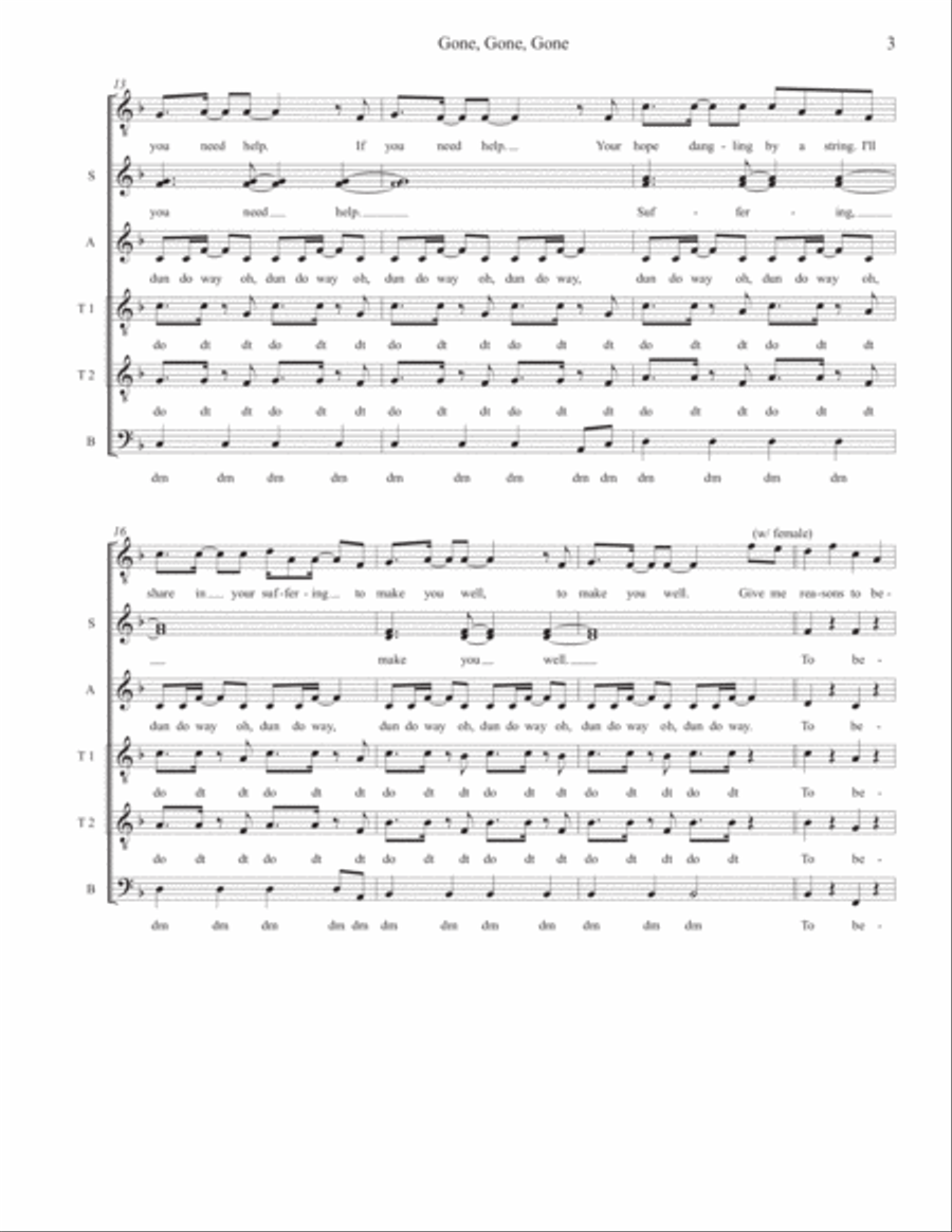 Gone, Gone, Gone Divisi scores gallery preview page 3