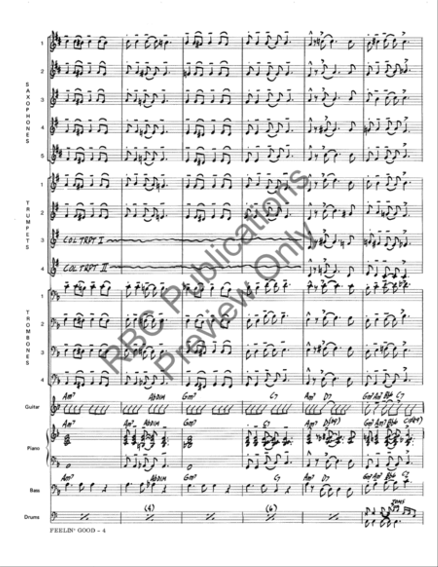 Feeling Good (Score) Feeling Good (Score) Jazz Ensemble scores gallery preview page 7