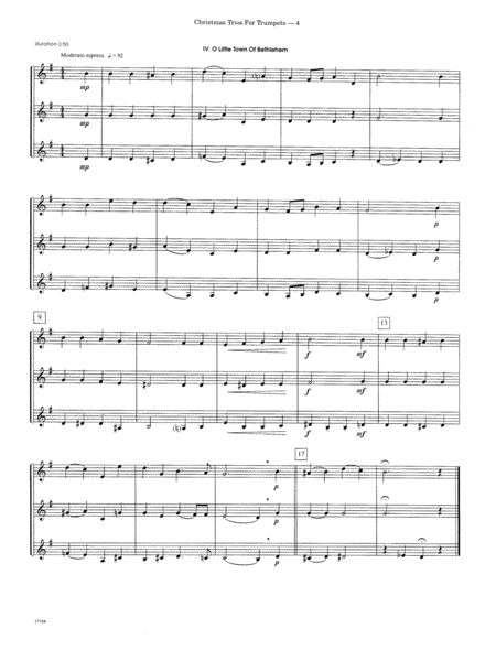 Christmas Trios For Trumpets - Full Score