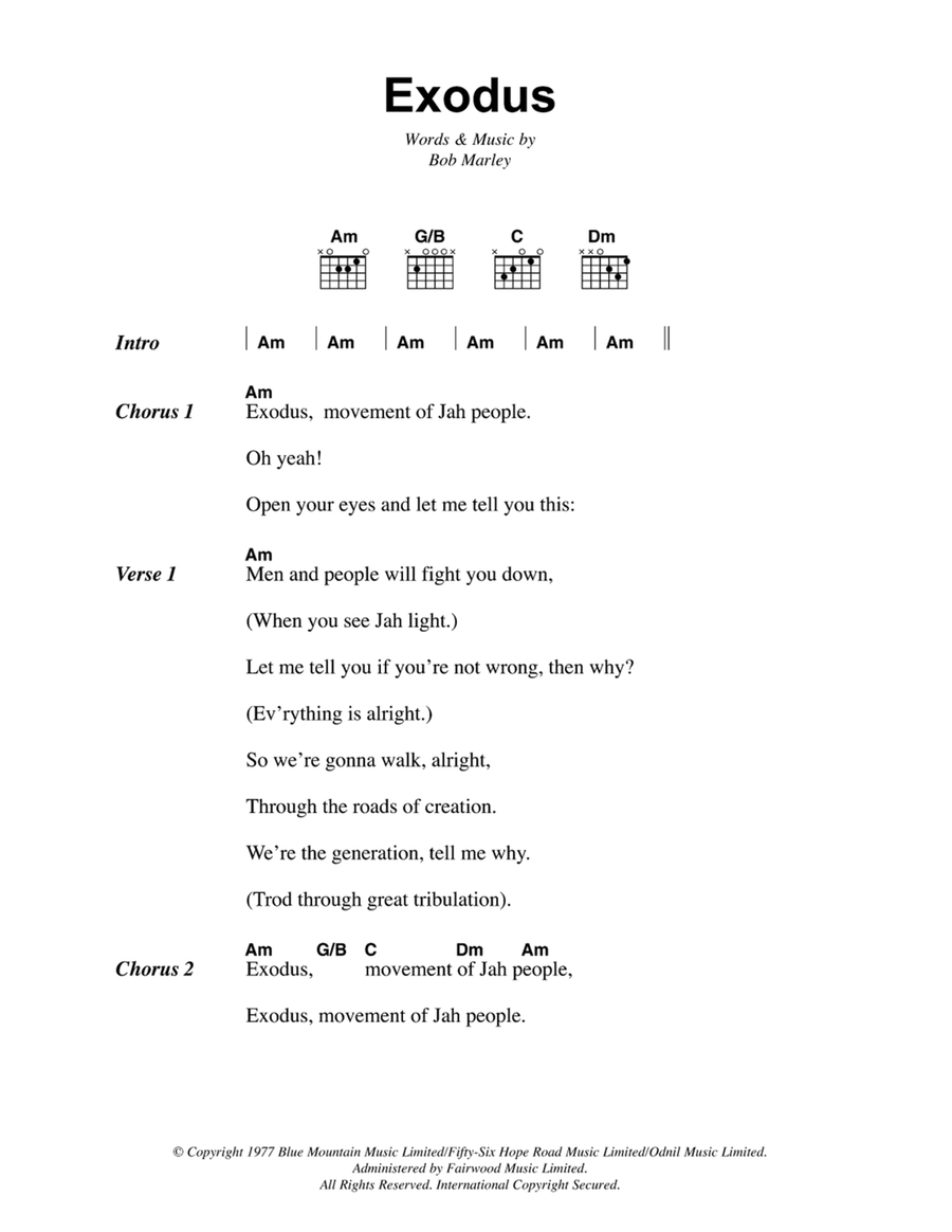 Exodus Guitar scores gallery preview page 1