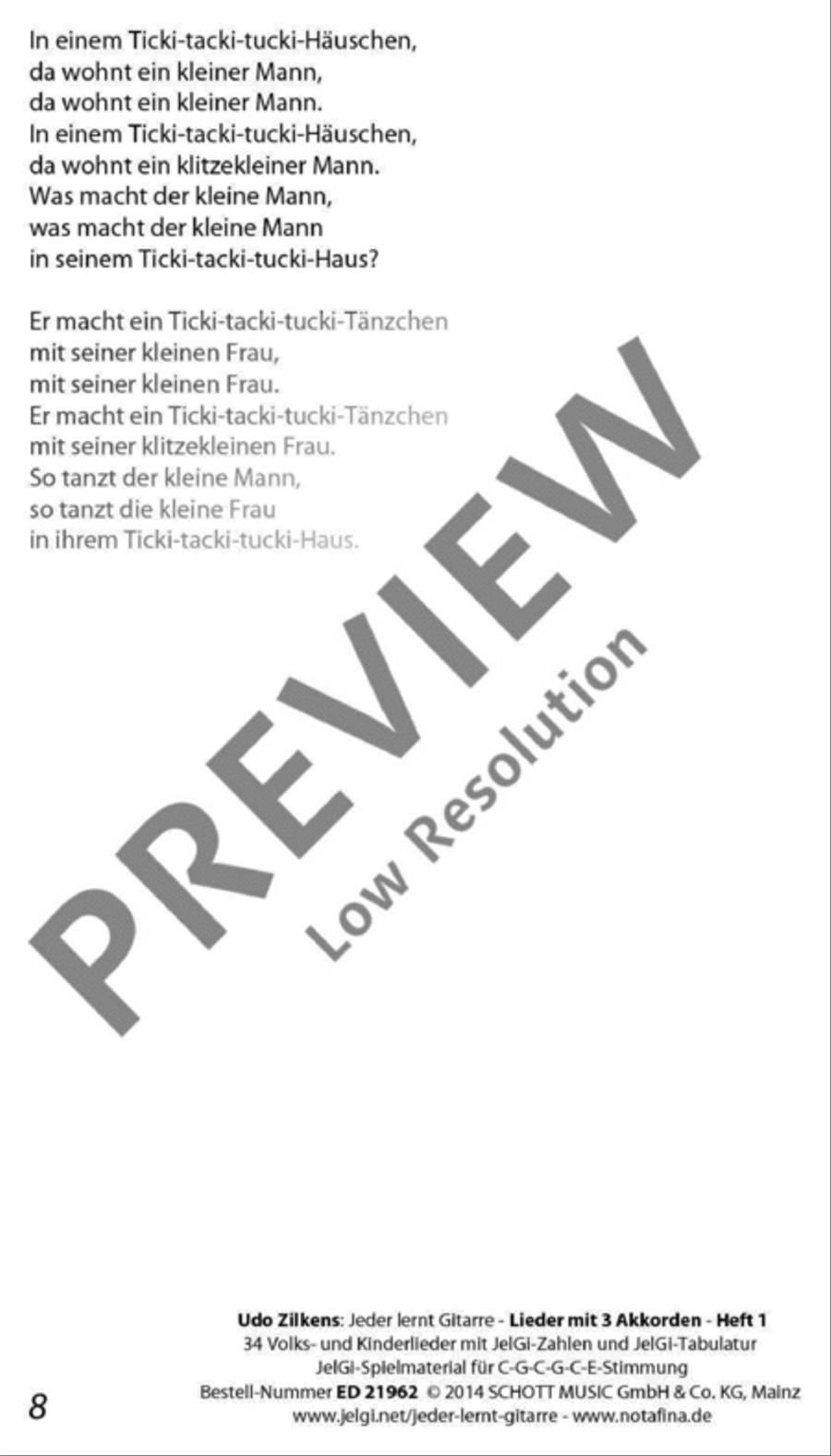 Jeder lernt Gitarre - Lieder mit 3 Akkorden Heft 1 Classical Guitar scores gallery preview page 9