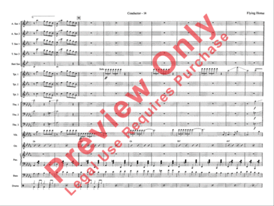 Flying Home Jazz Ensemble scores gallery preview page 22