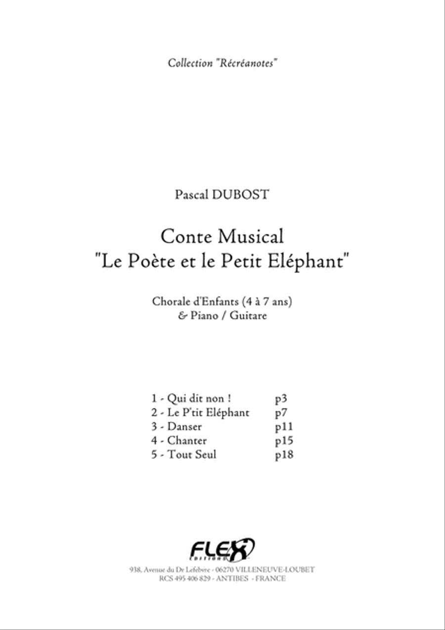 Musical Story Le Poete et le Petit Elephant Children's Choir scores gallery preview page 5