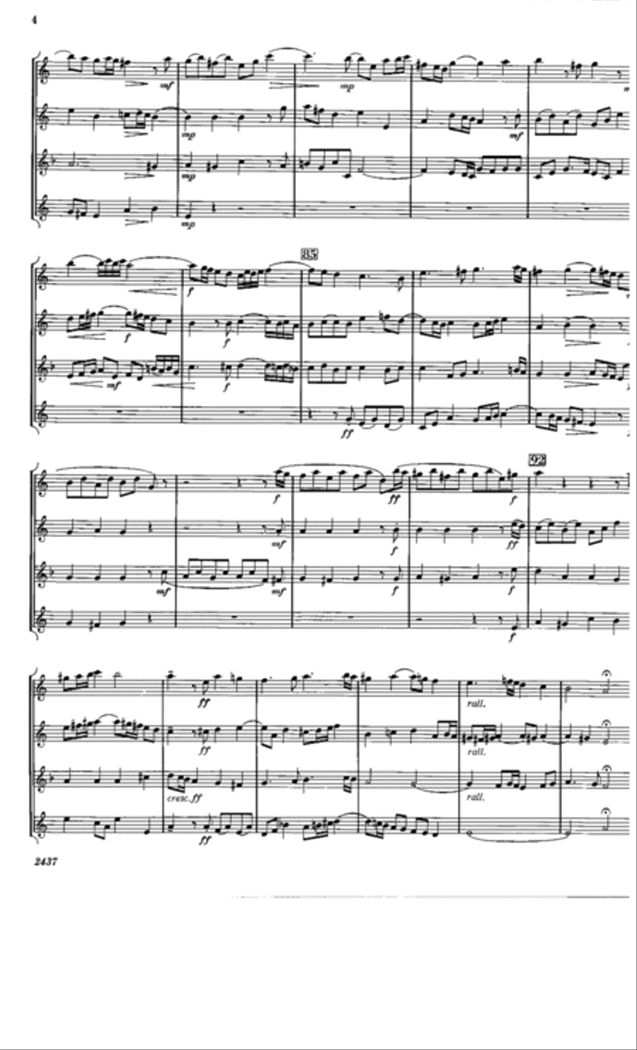 Prelude and Fugue No. 2 Saxophone Quartet scores gallery preview page 5