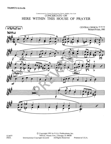 Here within This House of Prayer - Instrument edition
