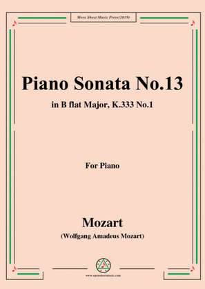 Book cover for Mozart-Piano Sonata No.13 in B flat Major,K.333,No.1