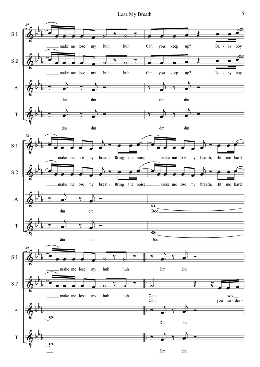 Lose My Breath 4-Part scores gallery preview page 5