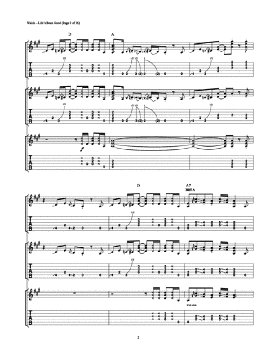 Life's Been Good Electric Guitar scores gallery preview page 2