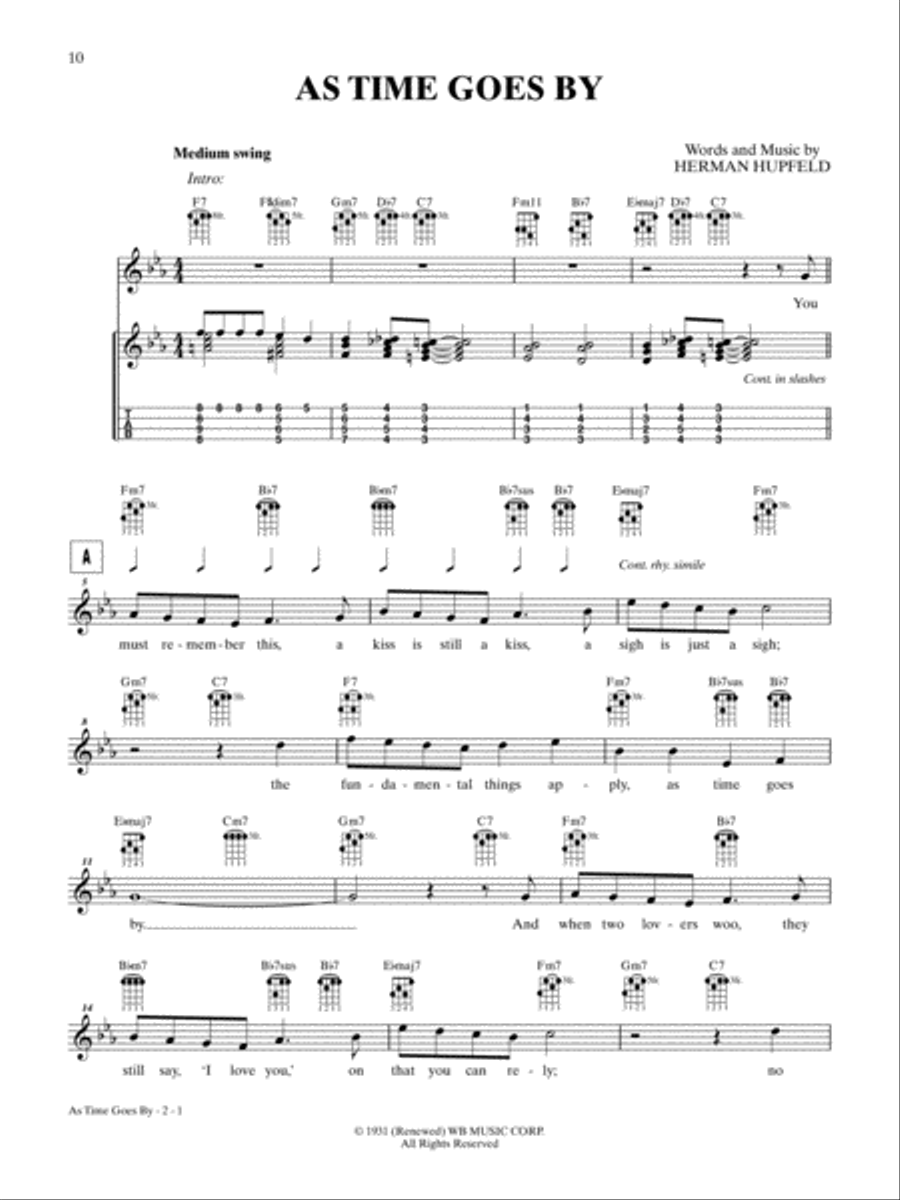 As Time Goes By Ukulele scores gallery preview page 1
