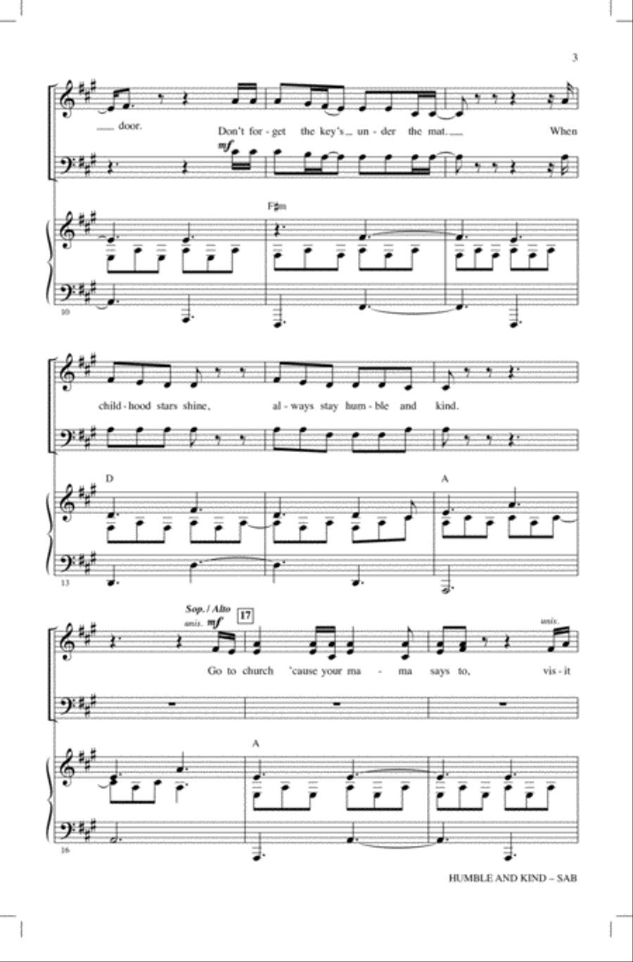 Humble And Kind Humble And Kind 3-Part scores gallery preview page 2