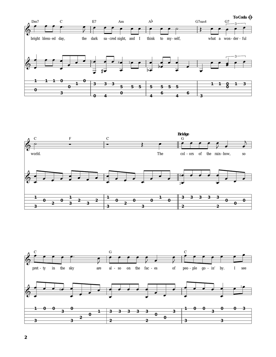What A Wonderful World What A Wonderful World Acoustic Guitar scores gallery preview page 2