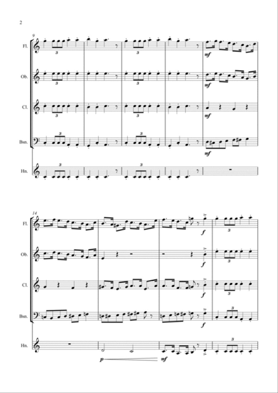 Nutcracker Medley Woodwind Quintet scores gallery preview page 2