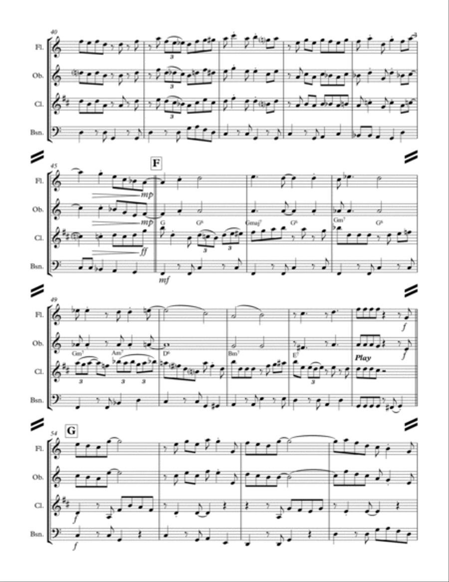 Baby, It's Cold Outside Woodwind Quartet scores gallery preview page 4