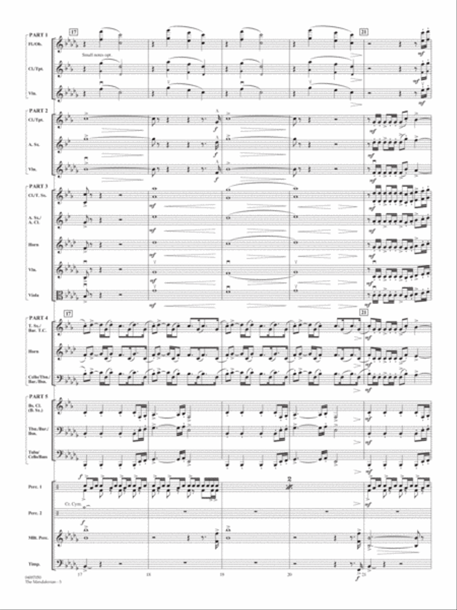 The Mandalorian (from Star Wars: The Mandalorian) (arr Paul Murtha) - Conductor Score (Full Score) Concert Band scores gallery preview page 5