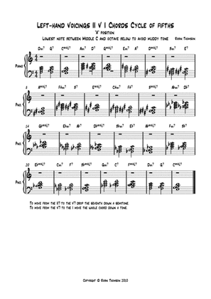 Left-hand Voicings II V I Chords Cycle of fifths - A position - 3rd in bass