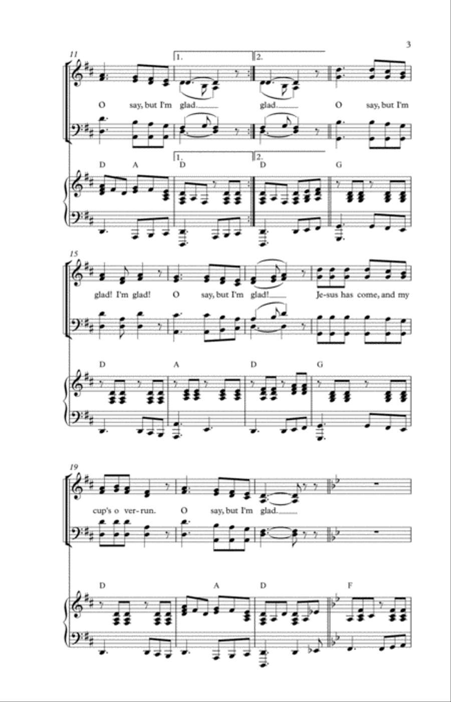 O Say, But I'm Glad O Say, But I'm Glad 4-Part scores gallery preview page 3