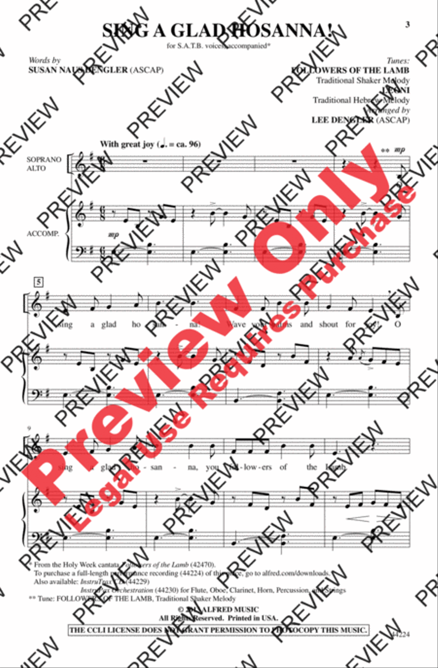 Sing a Glad Hosanna! Sing a Glad Hosanna! 4-Part scores gallery preview page 3