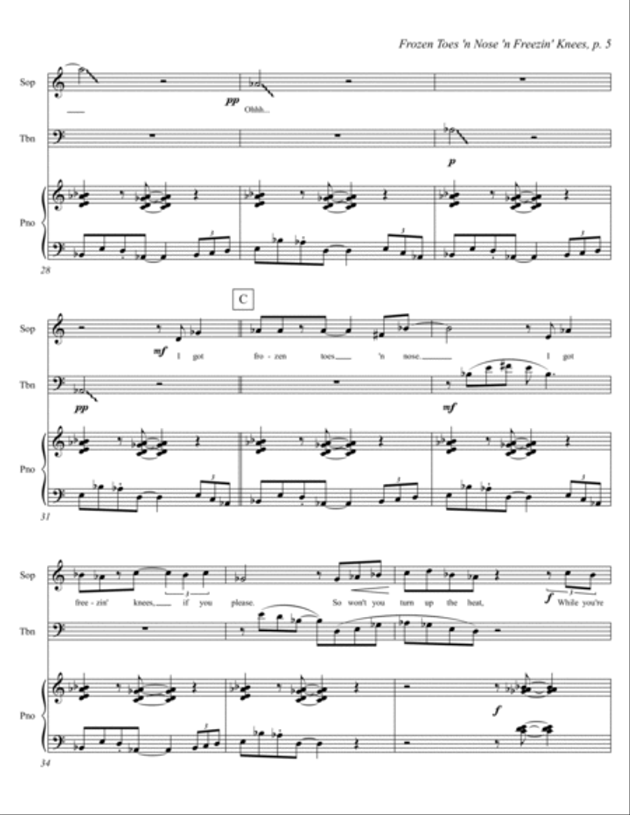 Frozen Toes 'n Nose 'n Freezin' Knees Small Ensemble scores gallery preview page 5