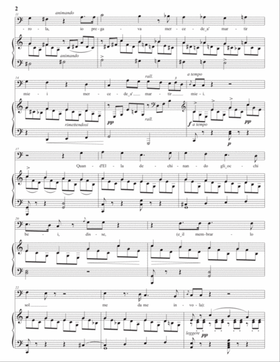 BELLINI: La ricordanza (transposed to C major, bass clef) Voice scores gallery preview page 3