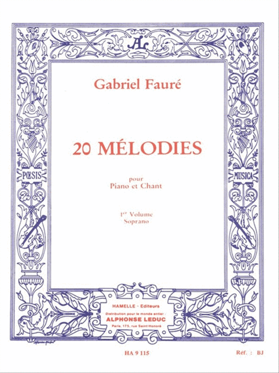 Vingt Mélodies, Volume 1 Voice Solo scores gallery preview page 1