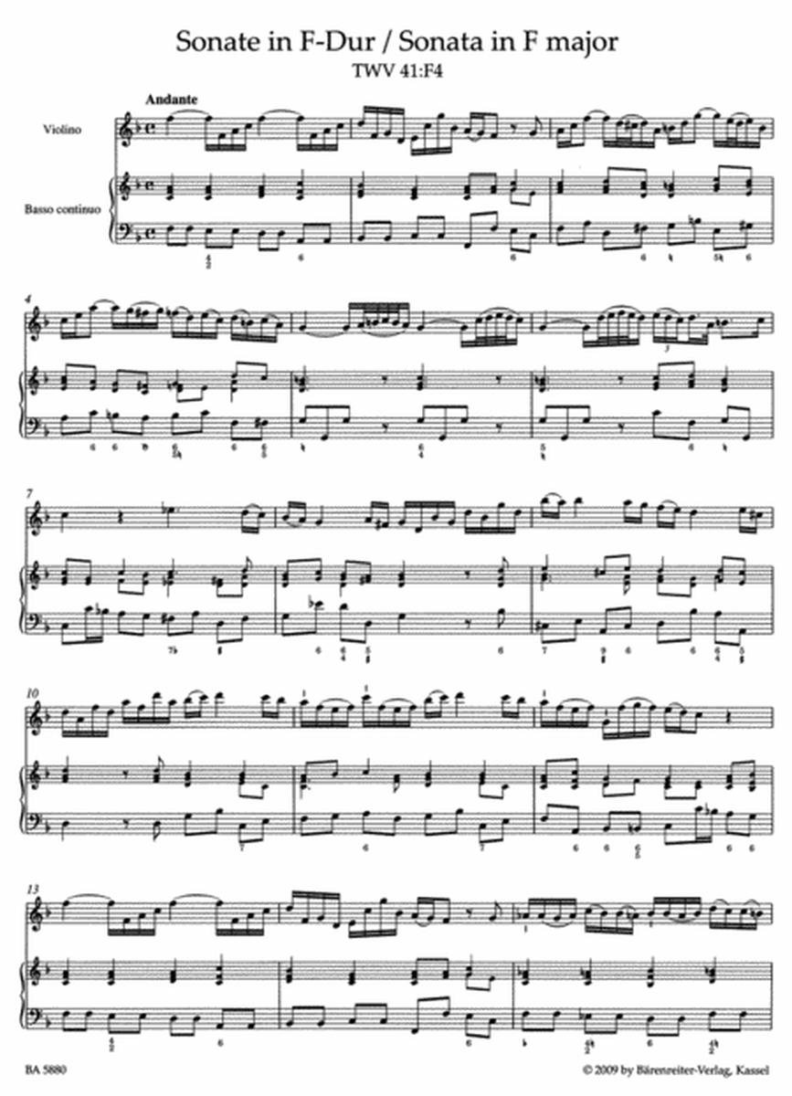 Two Sonatas for Violin and Basso continuo