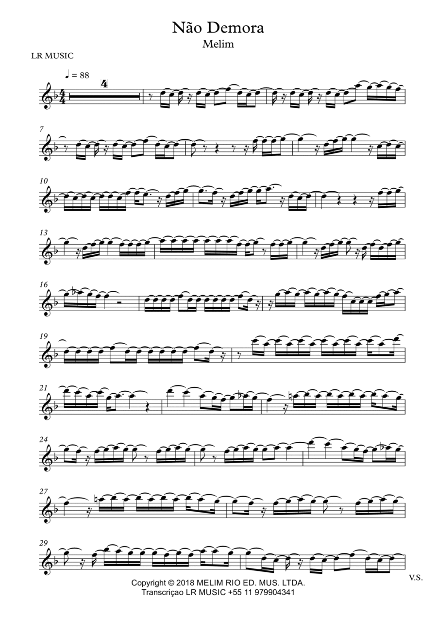 Nao Demora Soprano Saxophone scores gallery preview page 1