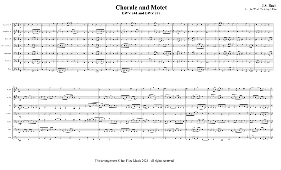 Chorale and Motet BWV 244 and BWV 227 Brass Quintet scores gallery preview page 1