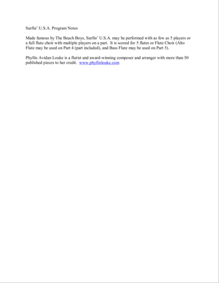 Surfin' U.S.A. Woodwind Ensemble scores gallery preview page 2