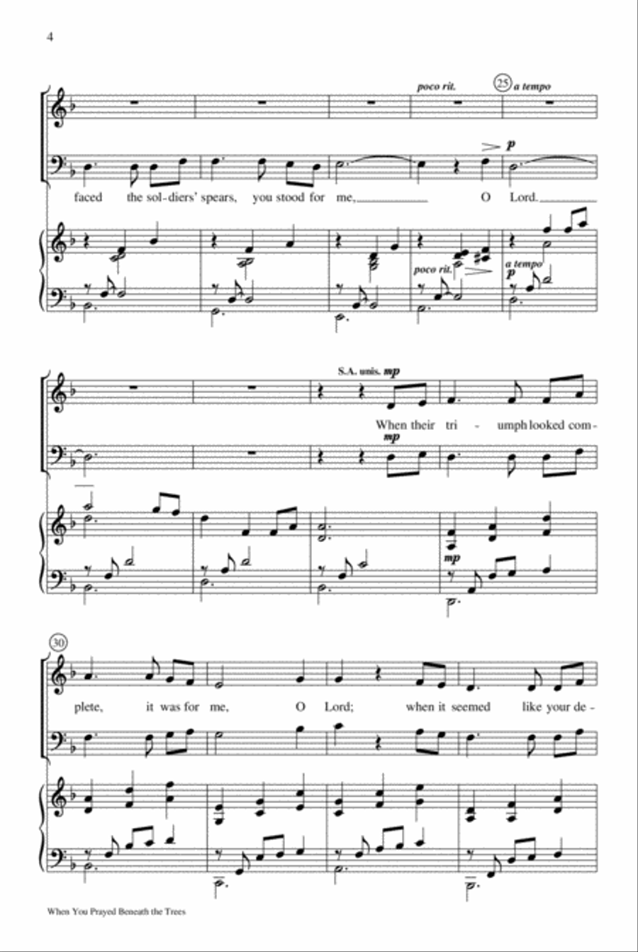 When You Prayed Beneath the Trees 4-Part scores gallery preview page 3