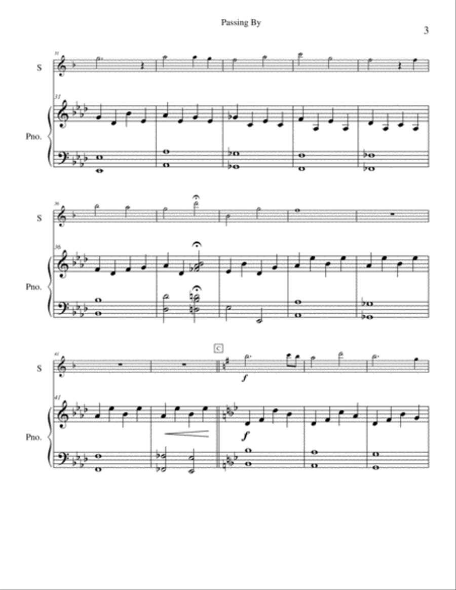 Passing By Alto Saxophone scores gallery preview page 3