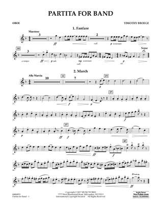 Partita for Band - Oboe