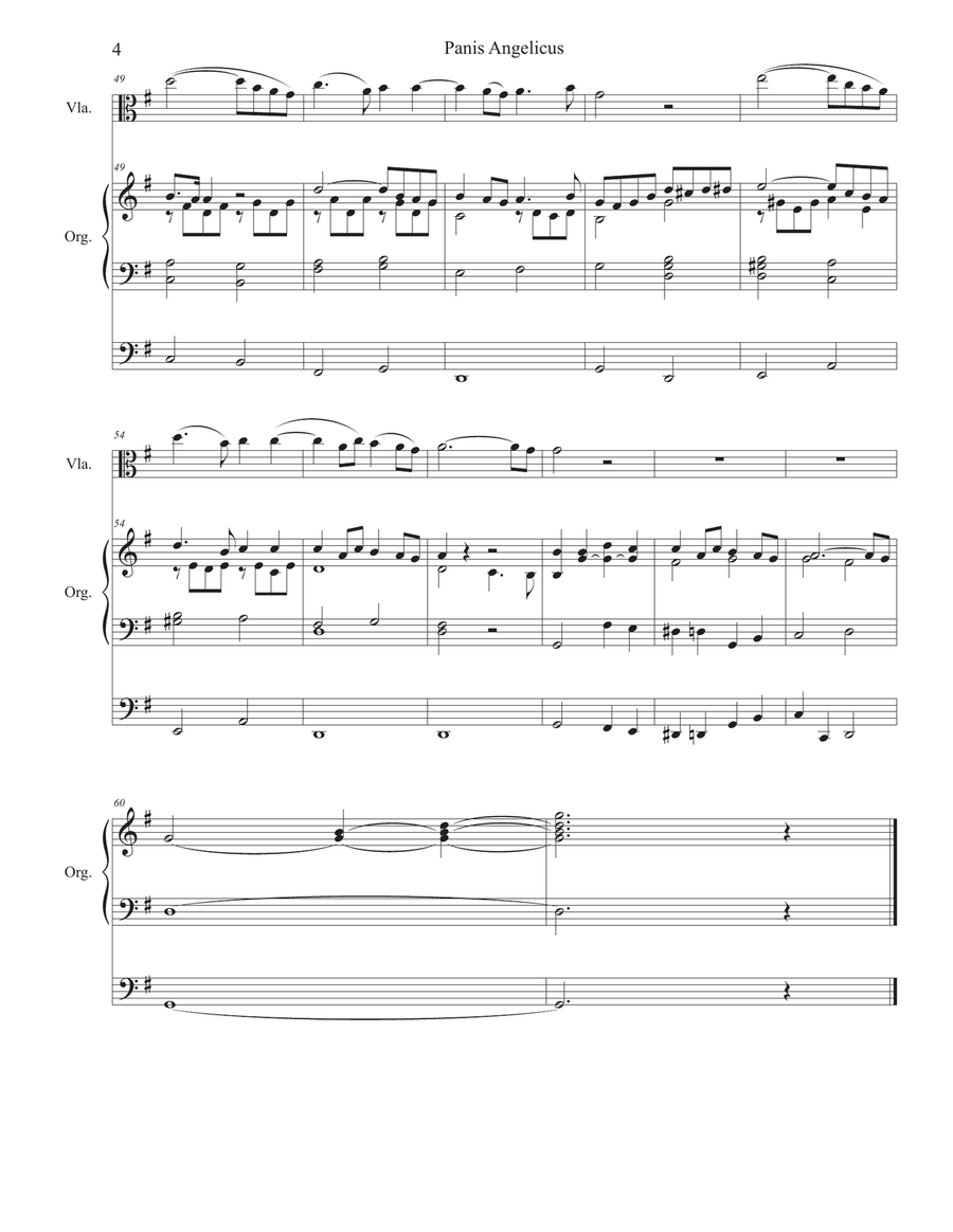 Panis Angelicus (Viola solo - Organ accompaniment) String Duet scores gallery preview page 5