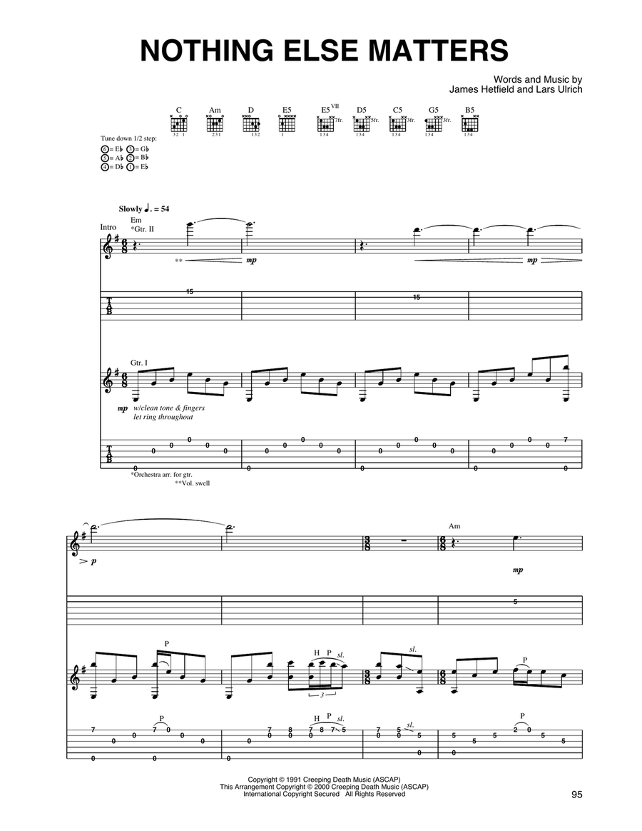 Nothing Else Matters (Live S&M version) Acoustic Guitar scores gallery preview page 1