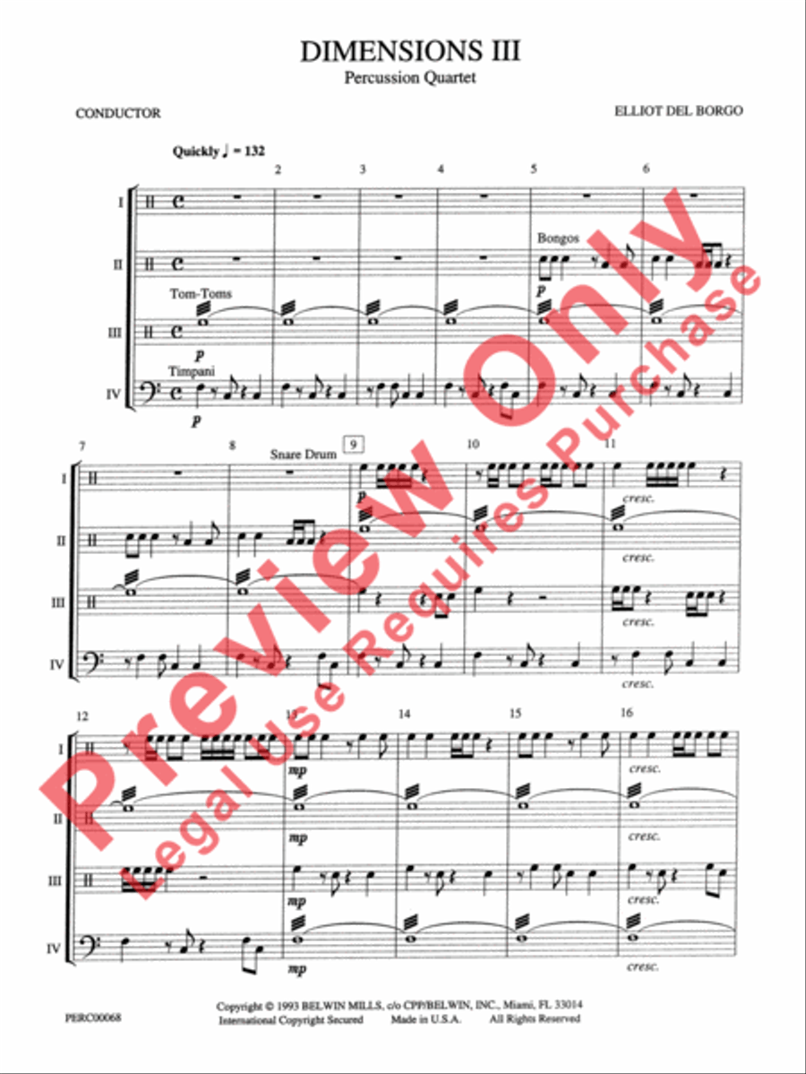 Dimensions III Percussion Ensemble scores gallery preview page 2