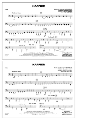 Book cover for Happier (arr. Matt Conaway and Jack Holt) - Tuba