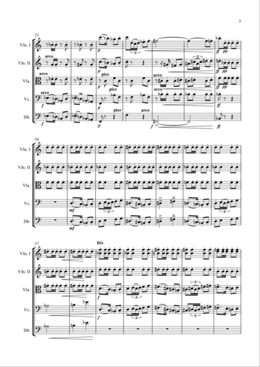 Sea Shanty Dance, for String Orchestra (Standard Arrangement) Chamber Music scores gallery preview page 3